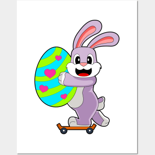 Rabbit Easter Easter egg Skateboard Posters and Art